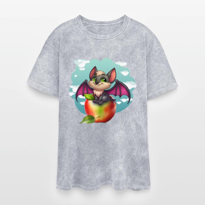 Adorable bat on an apple