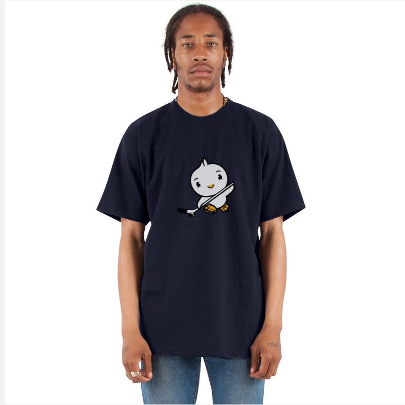 Bird Playing Ice Hockey Sport Puck Stick Hobby