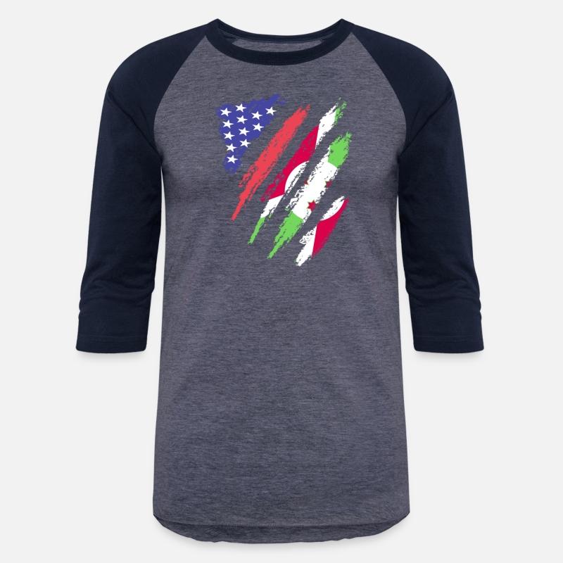 Burundi American Patriot Heart Flag Stripes