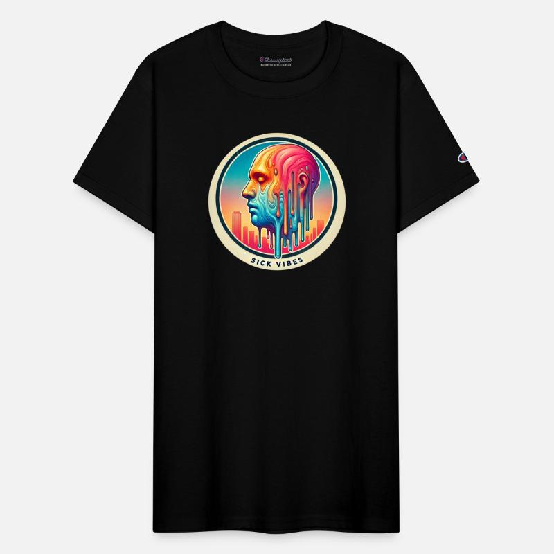 Psychedelic Melting Face Vibrant Trippy Sick Vibes