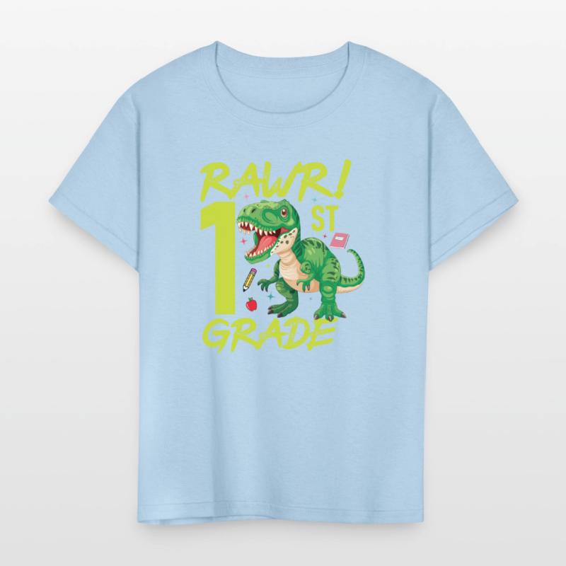 Rawr 1st Grade kids first day of school Dinosaurs