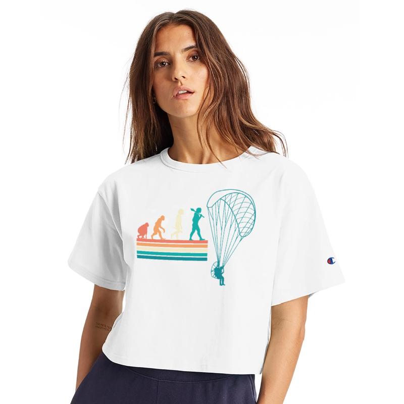 Retro Colorful Paragliding Paraglider Evolution