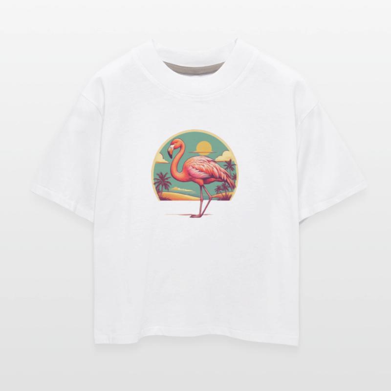 Retro Comic Style Flamingo Tee - Vintage Tropical