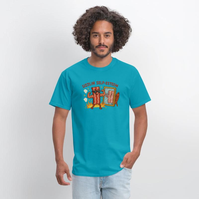 Sizzlin Self Esteem Funny Bacon Shirt for Confiden