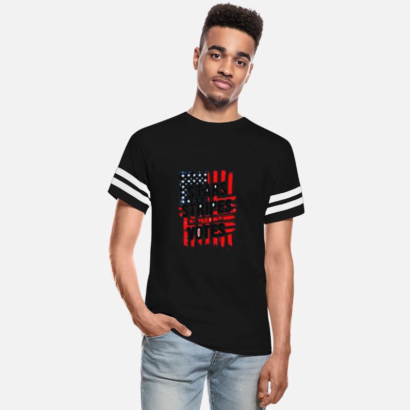 "Stars, Stripes, and Votes tee with american flag