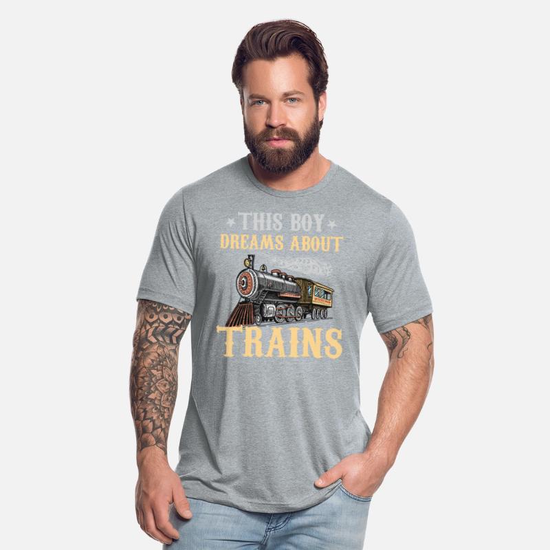 Train Saying Slogan - This Boy Dreams About Trains