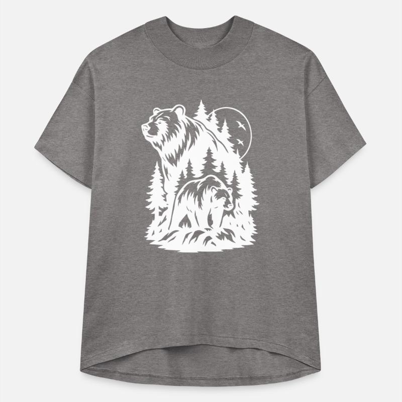 White Bears in Forest Silhouette