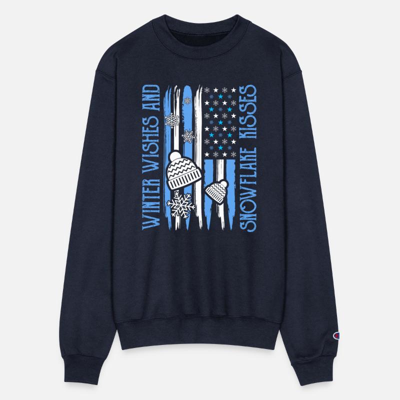 Winter Wishes Snowflake American Flag