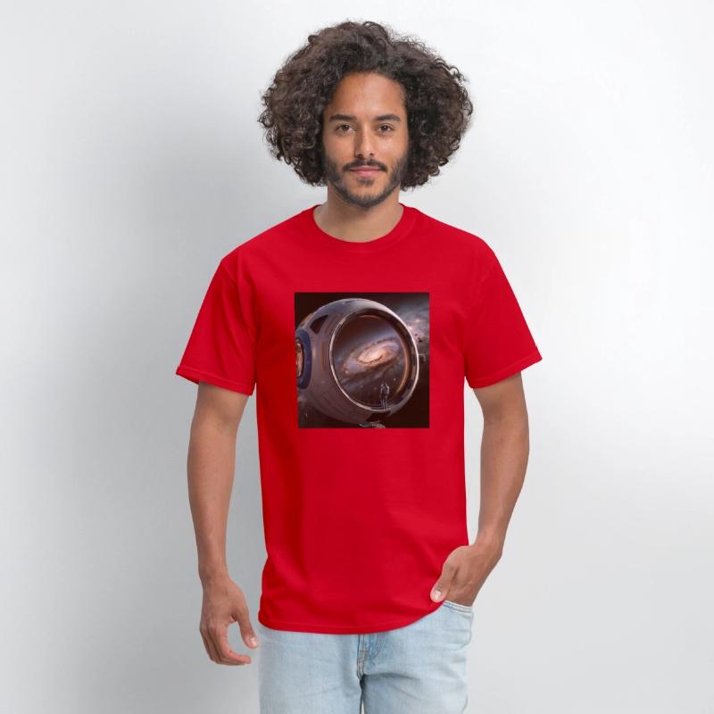 A colorful illustration of a spaceship