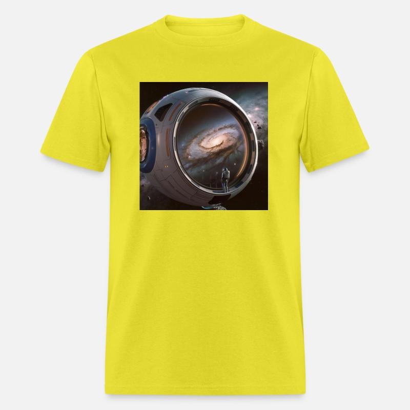 A colorful illustration of a spaceship