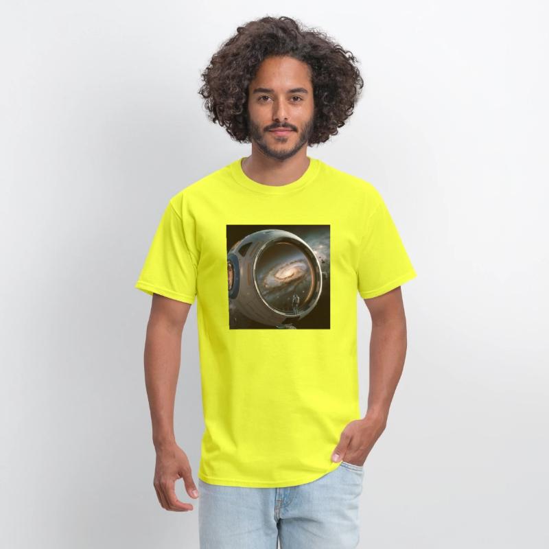 A colorful illustration of a spaceship