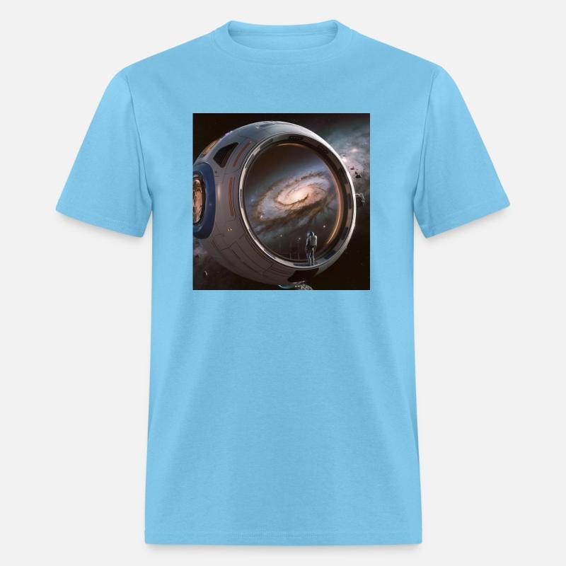 A colorful illustration of a spaceship