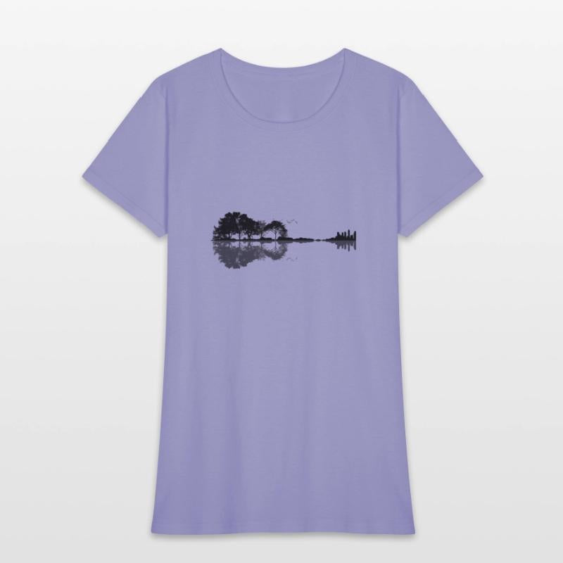 Acoustic Guitar Forest Nature Reflection Musician