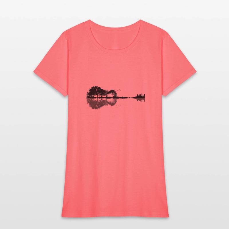 Acoustic Guitar Forest Nature Reflection Musician