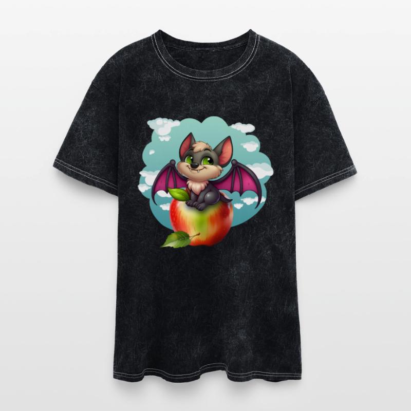 Adorable bat on an apple