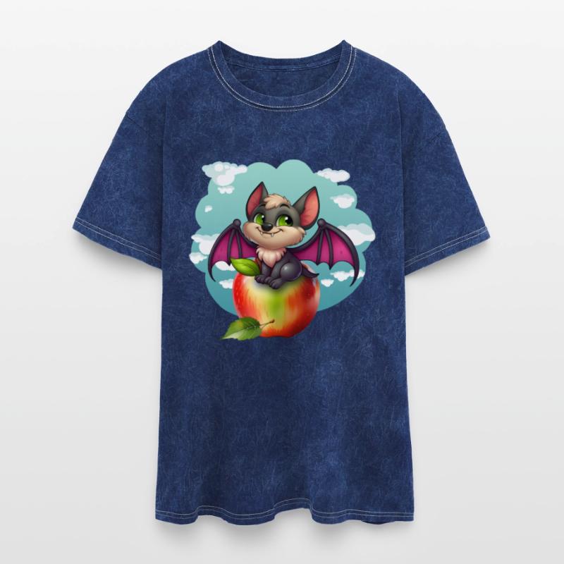 Adorable bat on an apple