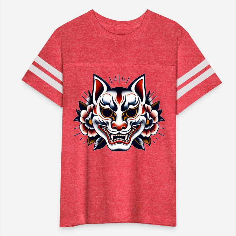 AI Japanese Kabuki Fox Mask Design