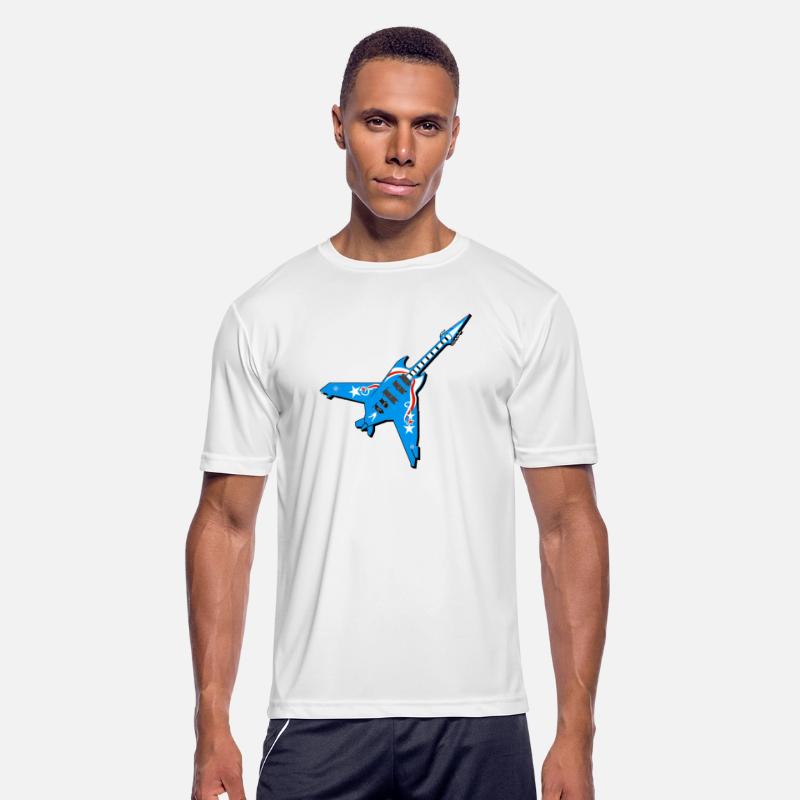 An airplane shaped like an electric guitar.