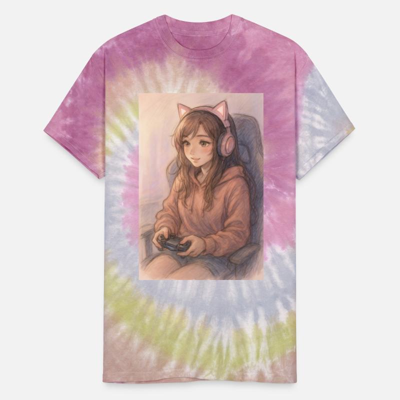 Anime Girl with Cat Ears Gaming Tee