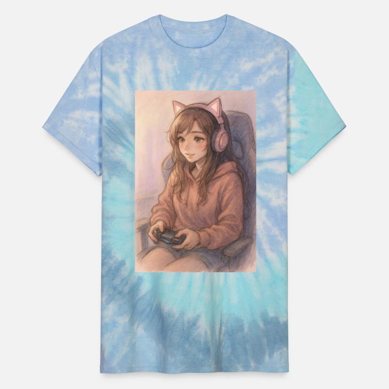 Anime Girl with Cat Ears Gaming Tee