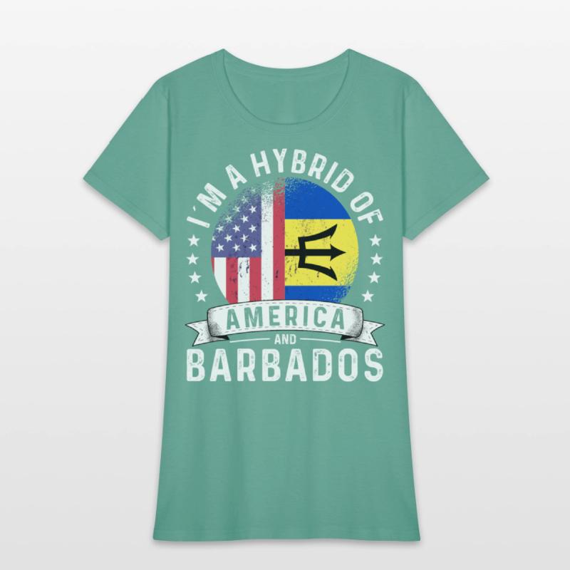 Barbadian American Patriot Funny Flag Humor