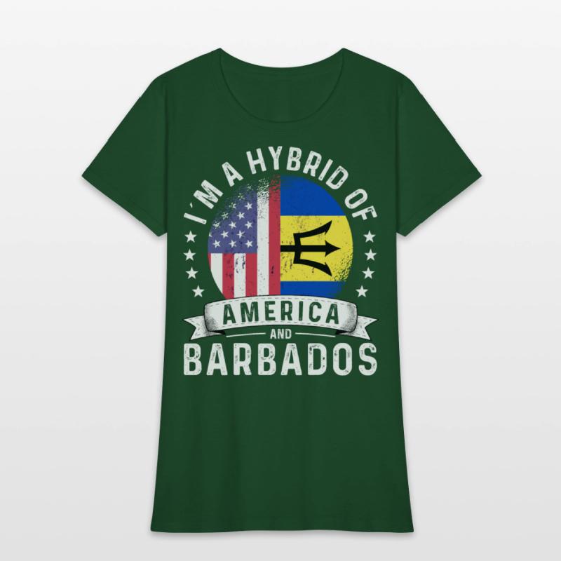 Barbadian American Patriot Funny Flag Humor