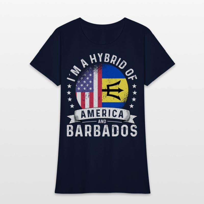 Barbadian American Patriot Funny Flag Humor