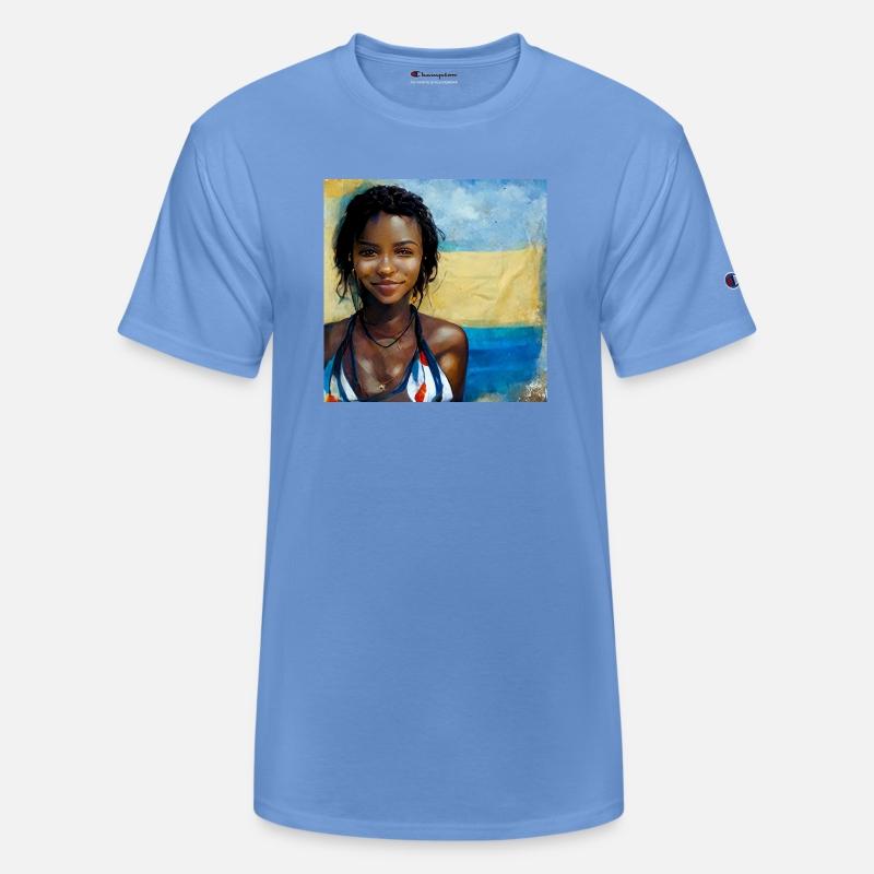 Beautiful haitian women in bikini painting