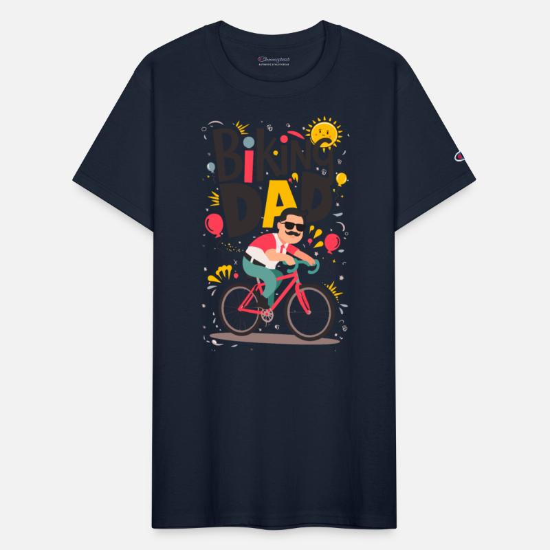 Biking DAD on bicycle - Father's Day