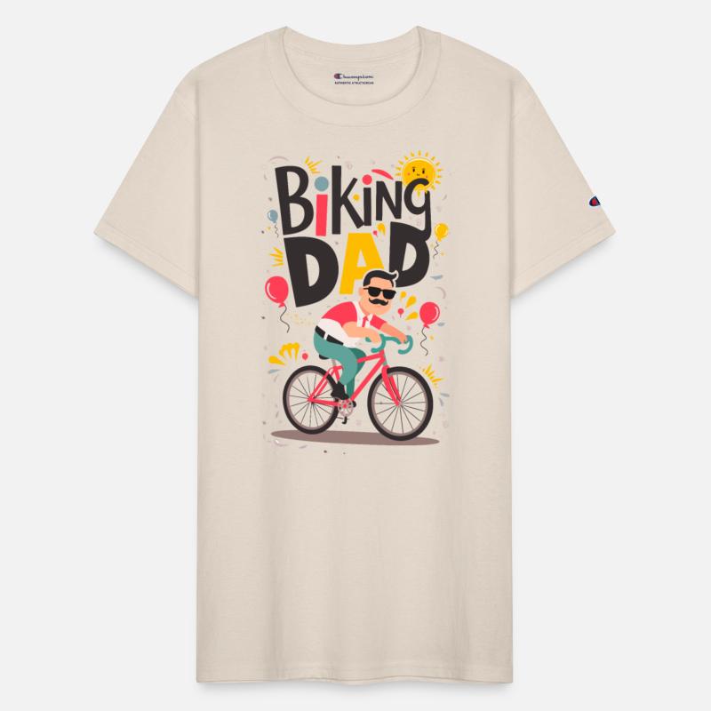 Biking DAD on bicycle - Father's Day