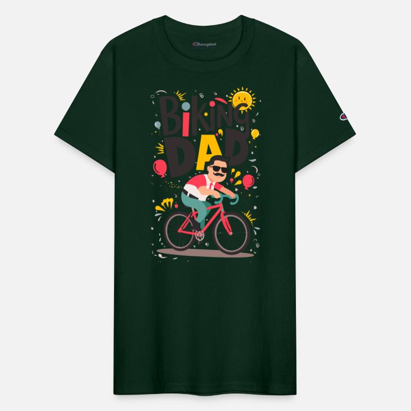 Biking DAD on bicycle - Father's Day