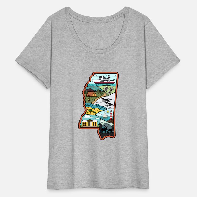 Biloxi Jackson Mississippi Magnolia State Map