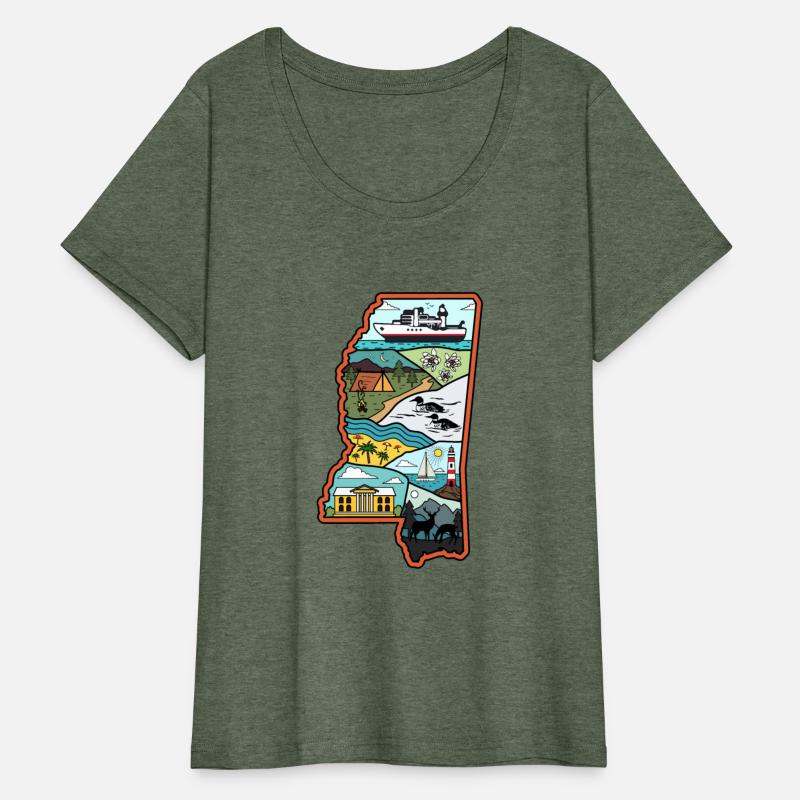 Biloxi Jackson Mississippi Magnolia State Map