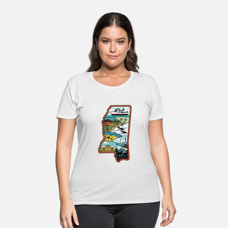 Biloxi Jackson Mississippi Magnolia State Map