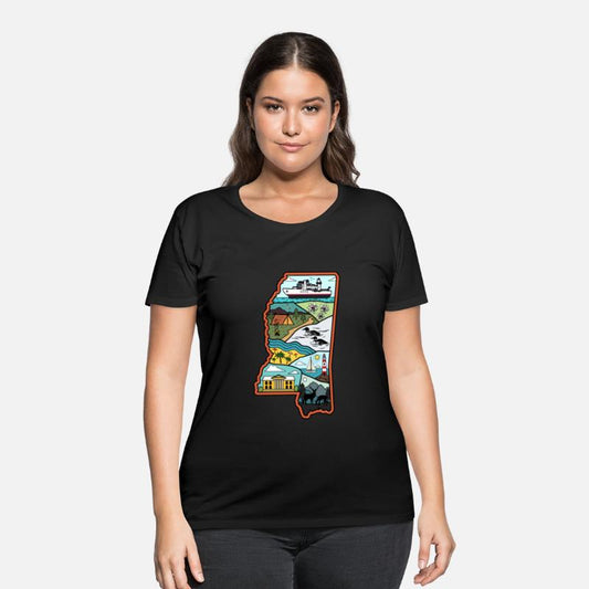 Biloxi Jackson Mississippi Magnolia State Map