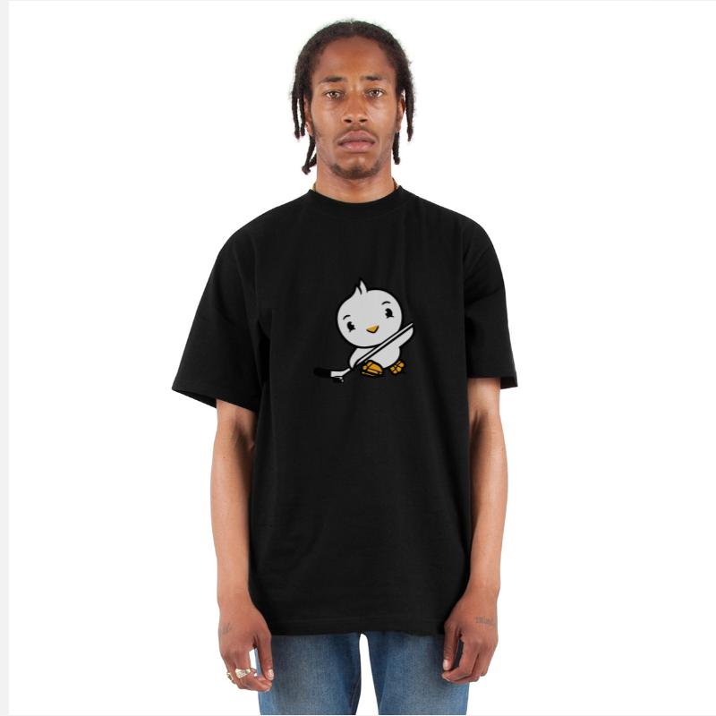 Bird Playing Ice Hockey Sport Puck Stick Hobby