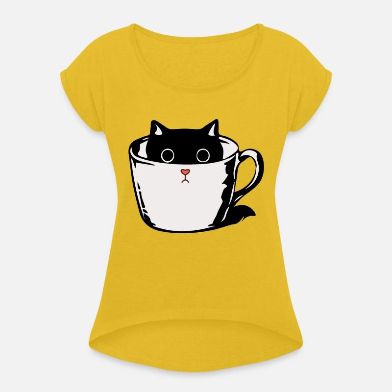 Black kitten with red nose hiding in a cup