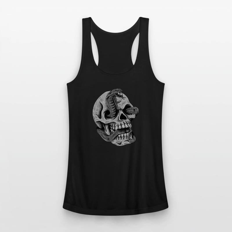Black Skull Modern Action Sports T shirt
