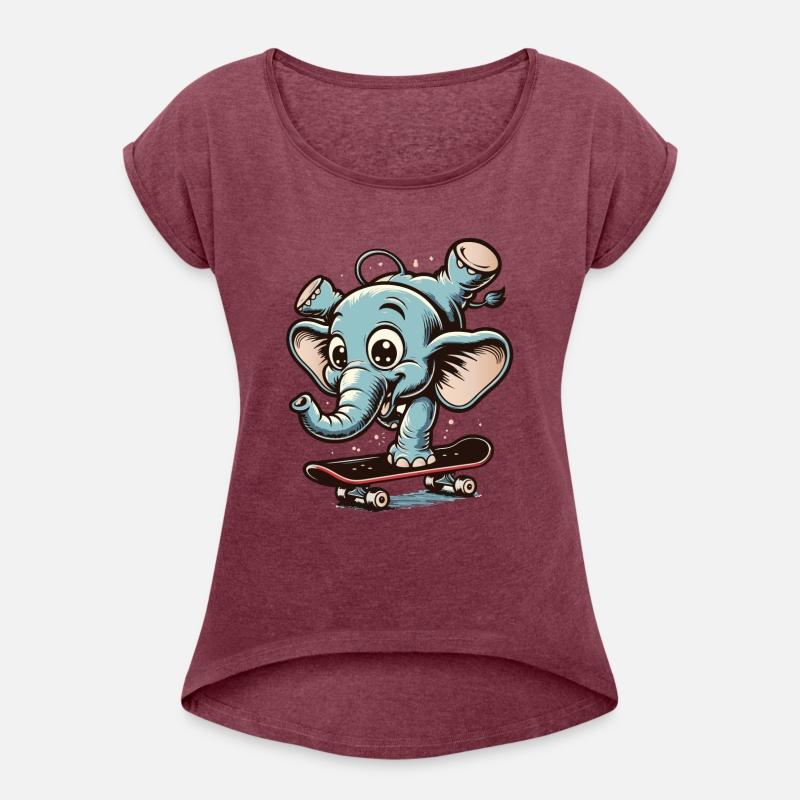 blue cartoon elephant on skateboard