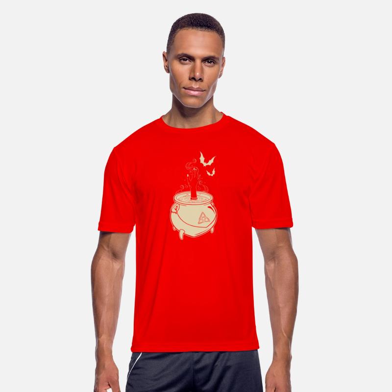 Boiling Magic Cauldron With Witch Hand and Bats