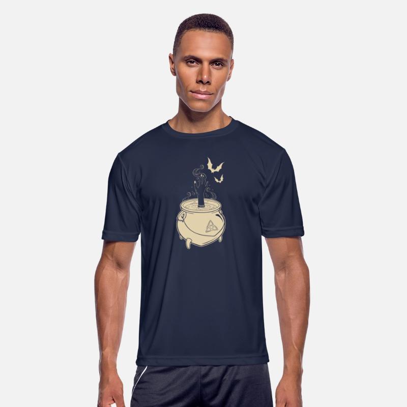 Boiling Magic Cauldron With Witch Hand and Bats