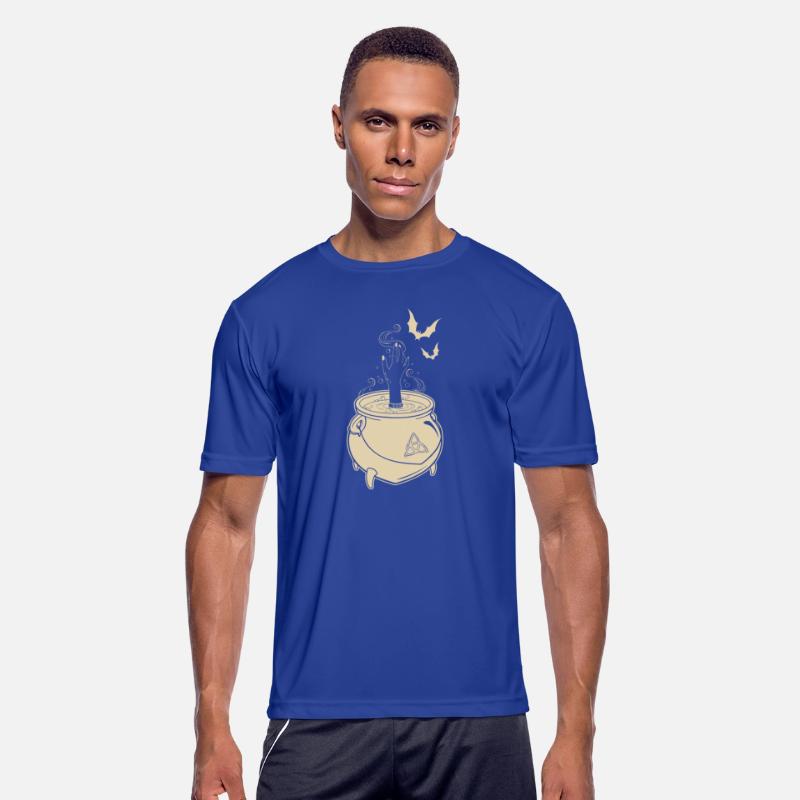 Boiling Magic Cauldron With Witch Hand and Bats