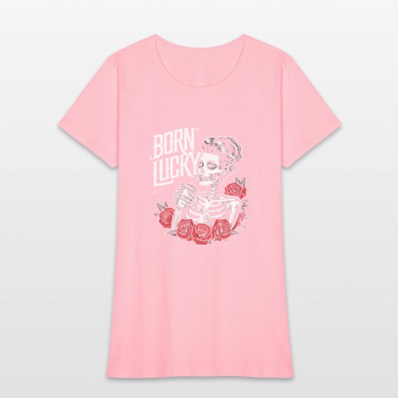 Born Lucky Skeleton Girl – Retro Tattoo Style