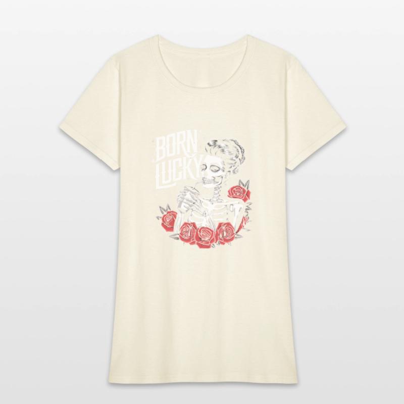 Born Lucky Skeleton Girl – Retro Tattoo Style