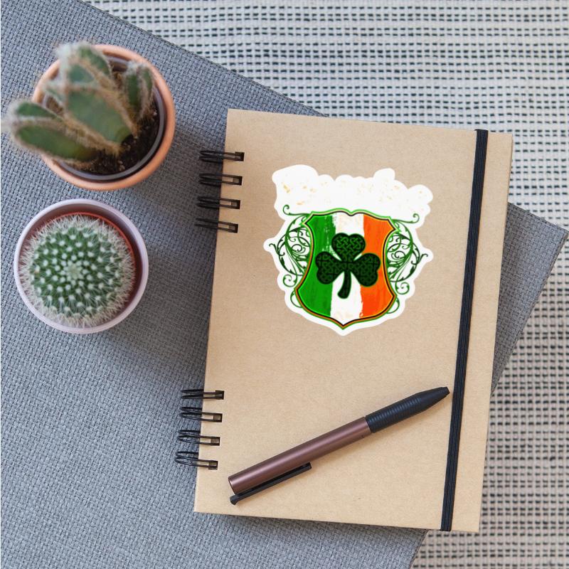 Burke Irish Surname Ireland Flag Shield Shamrock