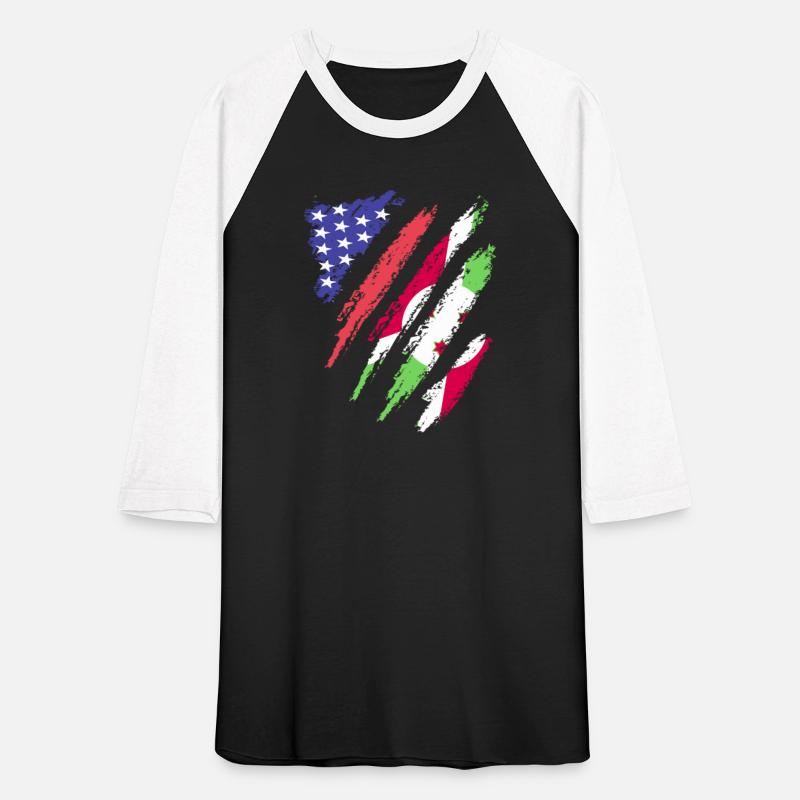 Burundi American Patriot Heart Flag Stripes