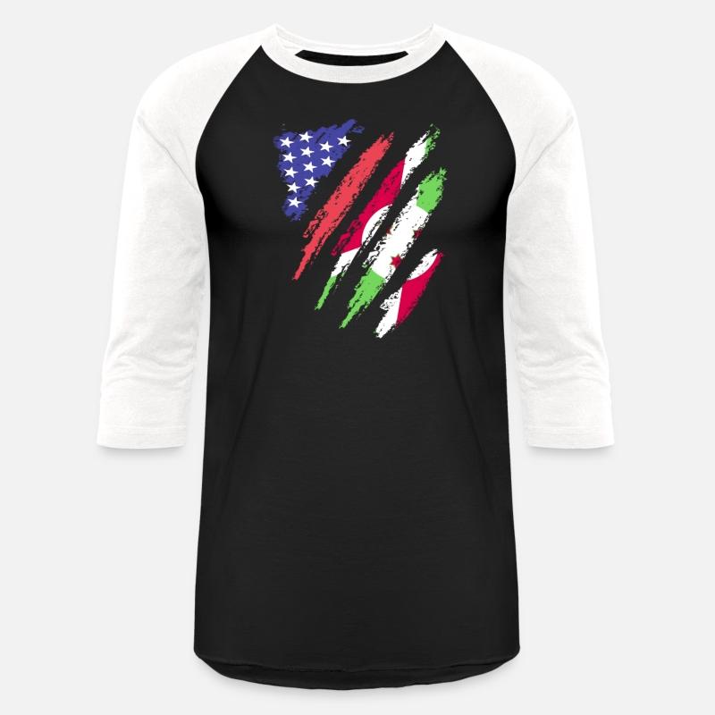 Burundi American Patriot Heart Flag Stripes