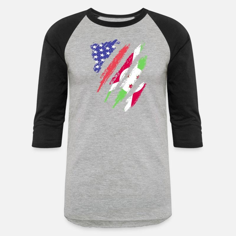 Burundi American Patriot Heart Flag Stripes