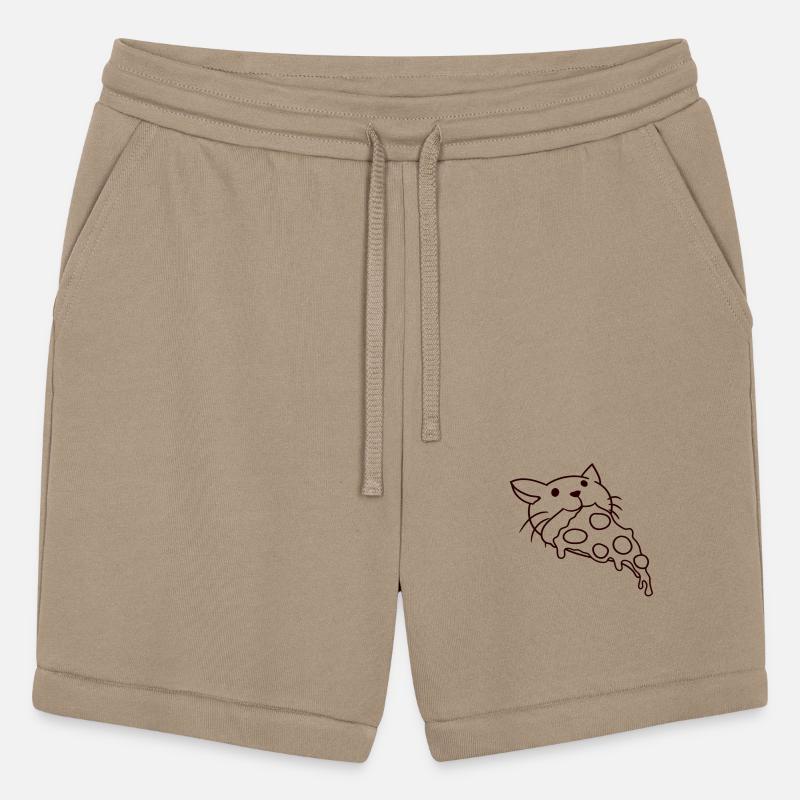 Cat Eats Yummy Salami Pizza Hunger Fast Food Mouth