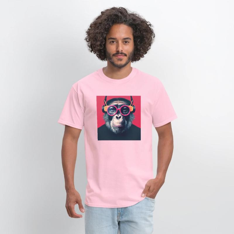 CHIMPANZEE LISTENING TO MUSIC MY HEADPHONE, ANIMAL